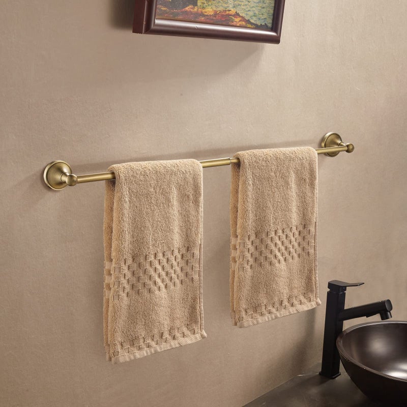 Leyden Antique Brass Towel Bar, Adjustable Towel Holder Rod Brass Towel Rack Bathroom Accessories Wall Mount - Image 2